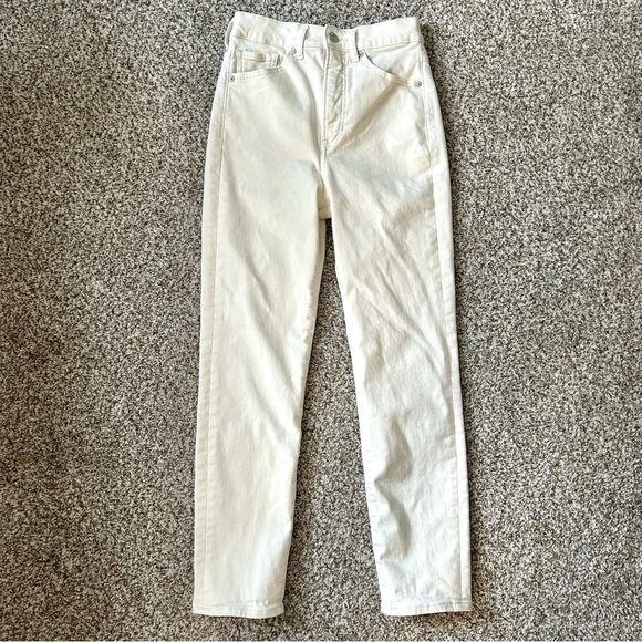 🦋 Express White Super High Rise Slim Jeans 0 0R - Picture 1 of 8